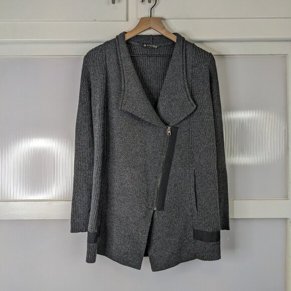 Athleta Thermolite Sentinel Sweater Merino Wool Blend Charcoal Gray Grey Medium - Picture 1 of 10